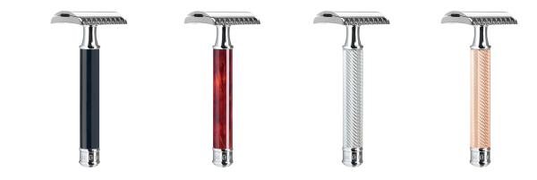 Safety razor met schroefsluiting open kam