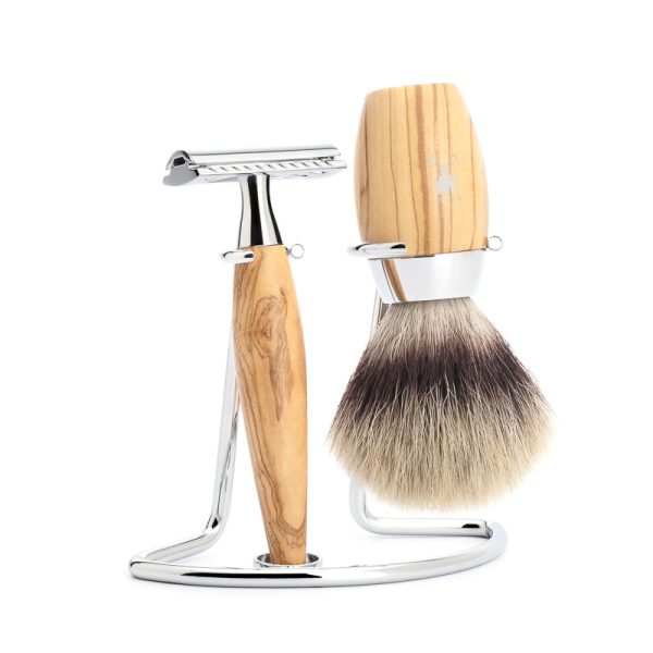 Scheerset - 3-delig - Silvertip Fibre® - Kosmo Safety Razor