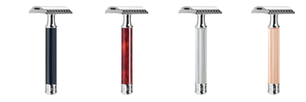 Safety razor met schroefsluiting open kam